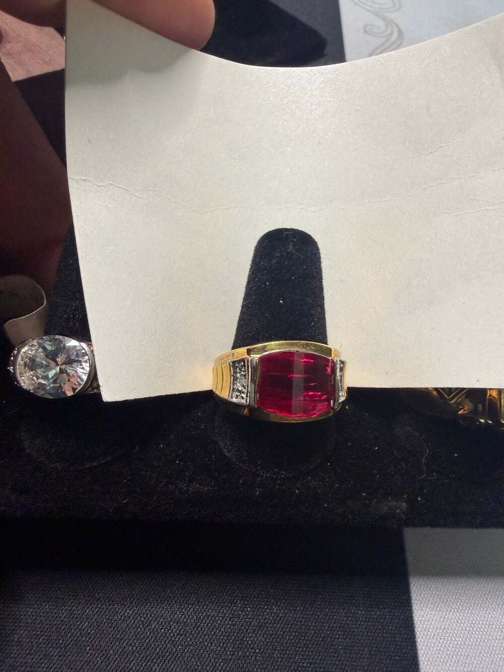 Vintage Men's 14kgp Ruby ring w/ Diamond Accent Size 7